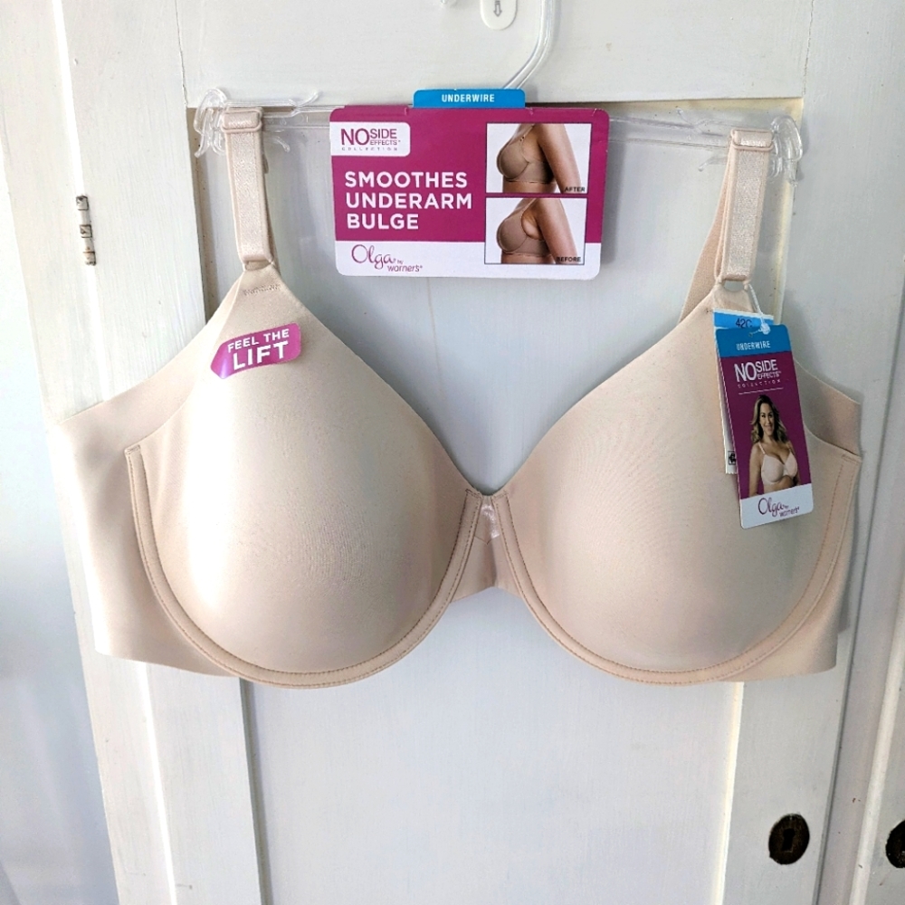 Olga by Warners bra sz 42C Cream Underwire No Side Effects Lifts